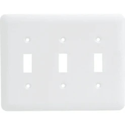 Titan3 3-Gang 3-Toggle Metal Wall Plate (10-Pack) (White)