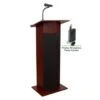 Oklahoma Sound Power Plus Lectern With Wireless Tie Clip Microphone, Mahogany -Household Supplies Store 723433 w MainProductImage Lg