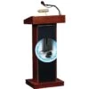 Oklahoma Sound The Orator Lectern With Wireless Tie Clip Microphone, Mahogany -Household Supplies Store 723437 V Lg