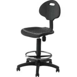 National Public Seating® Poly Adjustable Task Stool With Backrest, Black -Household Supplies Store 724982 V Lg