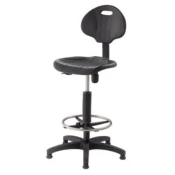 National Public Seating® Poly Adjustable Task Stool With Backrest, Black -Household Supplies Store 724982 w DetailedProductView5 Lg