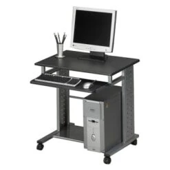 Mayline® Anthracite Metallic Gray Mobile Pc Station, 29-3/4" X 23-1/2"