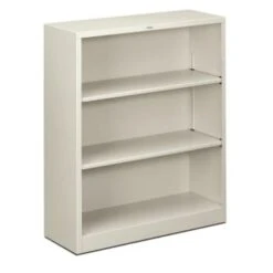 Hon® Brigade 3-Shelf Light Gray Steel Bookcase