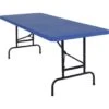 National Public Seating® 30 X 72 Height Adjustable Heavy Duty Folding Table, Blue