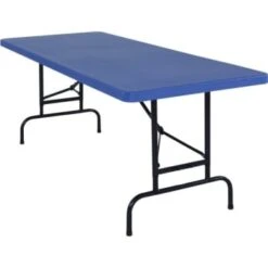 National Public Seating® 30 X 72 Height Adjustable Heavy Duty Folding Table, Blue