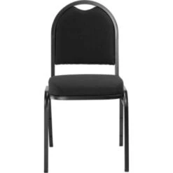 National Public Seating® Ebony Black Fabric Crown Back Chair Black Frame -Household Supplies Store 751785 w AlternateImageView Lg