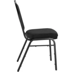 National Public Seating® Ebony Black Fabric Crown Back Chair Black Frame -Household Supplies Store 751785 w TopView Lg