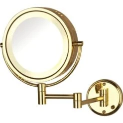 Jerdon 8.5" Wall Mount Bright Brass Lighted, Case Of 4