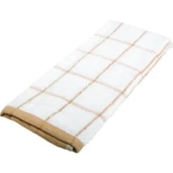 GENERIC Kitchen Towel 15x25 White With Beige Check Package Of 12