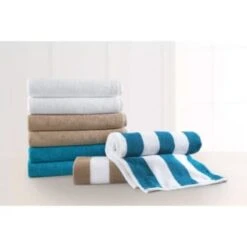 Splash Martex® Cabana Collection™ 30x60" Dark Linen W/white Stripes, Case Of 12