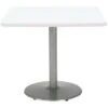Kfi 36" Square Pedestal Table With Designer White Top, Round Silver Base -Household Supplies Store 953696 WebOnly Lg