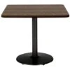 Kfi 30" Square Pedestal Table With Studio Teak Top, Round Black Base -Household Supplies Store 953715 WebOnly Lg