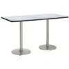 Kfi 36" X 96" Pedestal Table W/grey Nebula Top, Round Silver Base. Bistro Heig 2 Kfi 36" X 96" Pedestal Table W/grey Nebula Top, Round Silver Base. Bistro Heig -Household Supplies Store 953774 WebOnly Lg